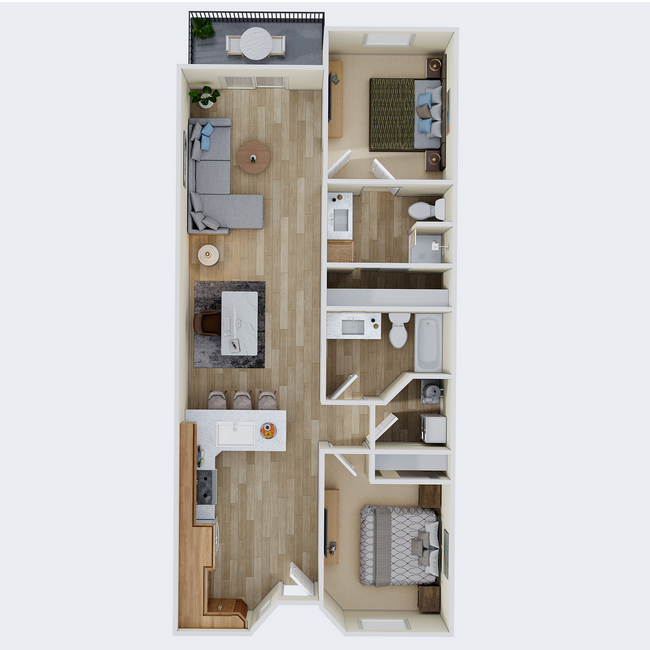 Fredrick Floor Plans - 2 Bedroom - The Cleo Tempe