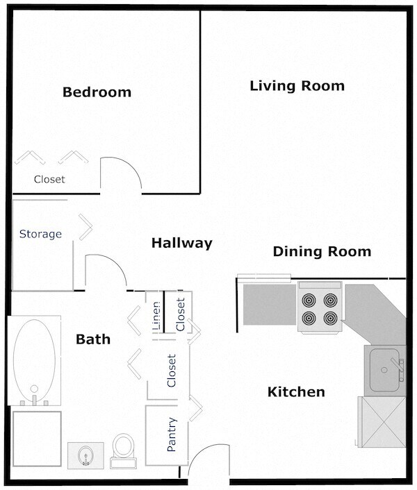 Floorplan - B'nai B'rith I, II, & III Deerfield Apartm...