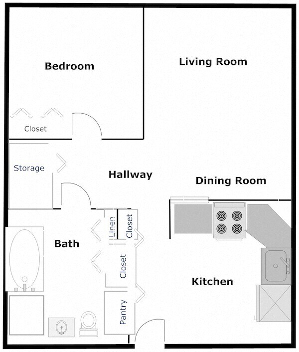 Floorplan - B'nai B'rith I, II, & III Deerfield Apartments