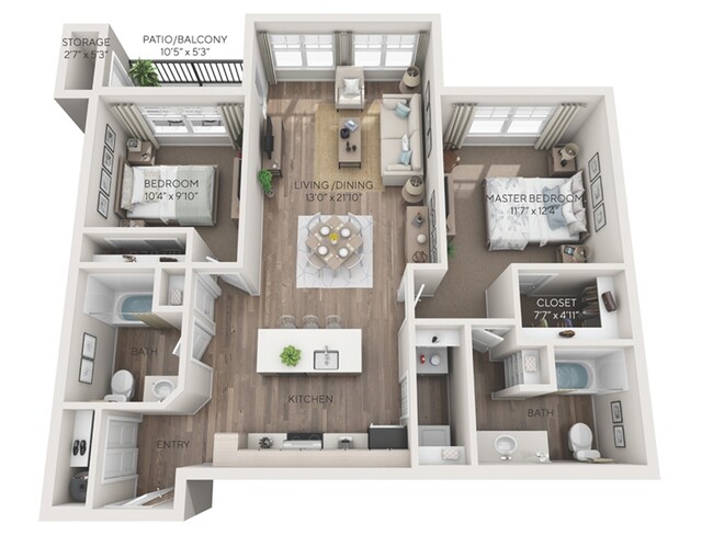 Floorplan - Glacier Run Apartments