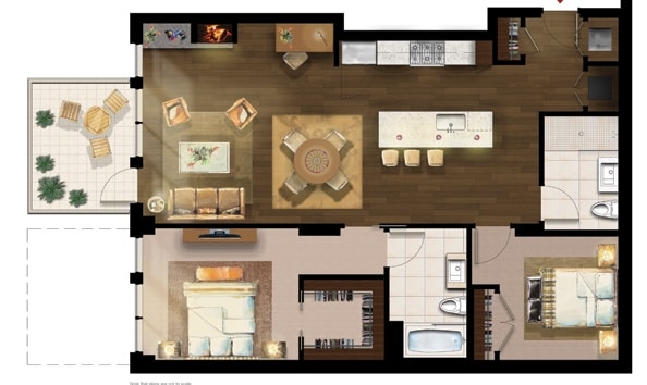 2BR/2BA - The Walnut