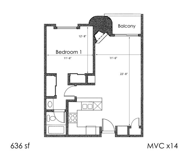 Floorplan - Midvale Court Apartments Westwood