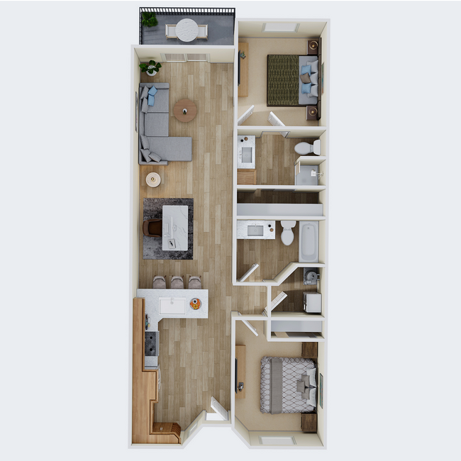 Fredrick Floor Plans - 2 Bedroom - The Cleo Tempe