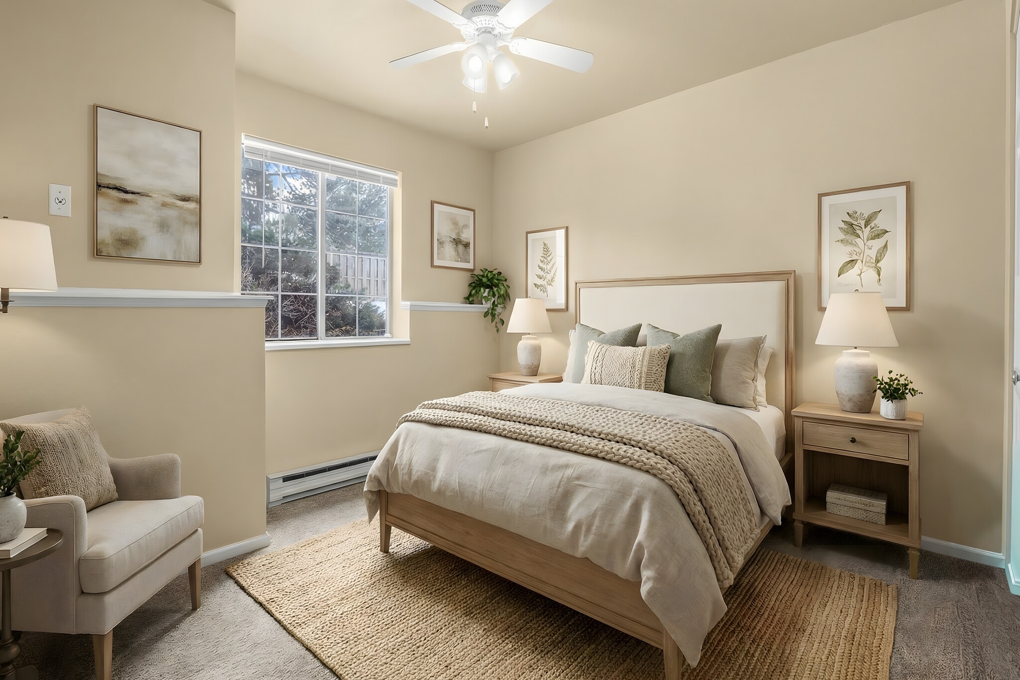 Bedroom virtually staged - 1601 W Swallow Rd