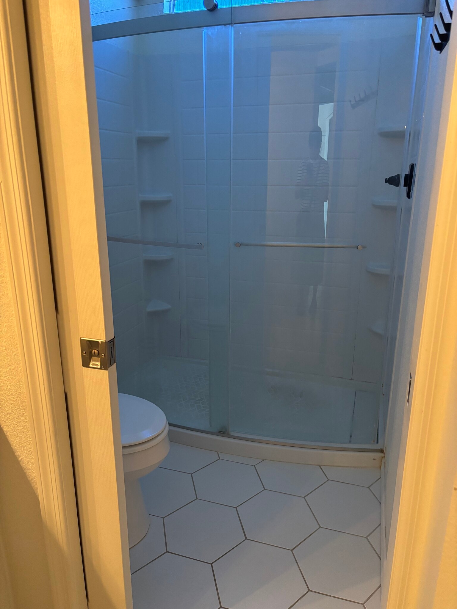 Master bathroom shower/toilet area - 5642 W Villa Theresa Dr