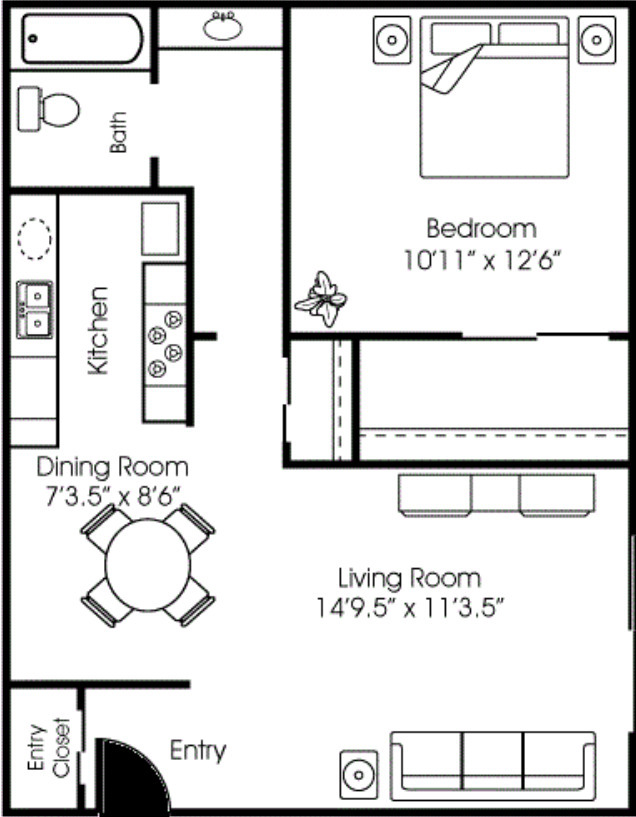 Floorplan - The Overlook Apartments