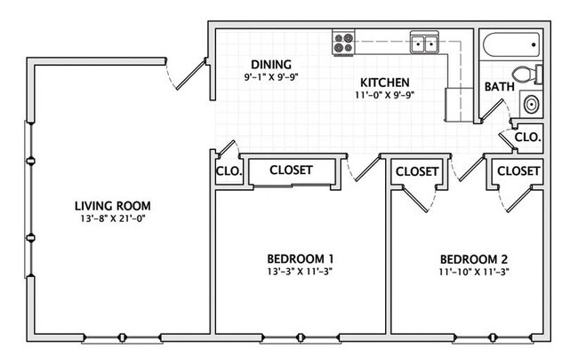 Floorplan - Smith Apartments @ 511 W Church