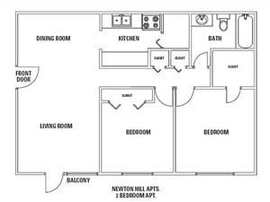 2BR/1BA - Newton Hill Apartments