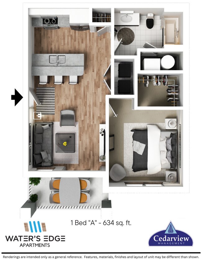 Floorplan - Water's Edge Apartments