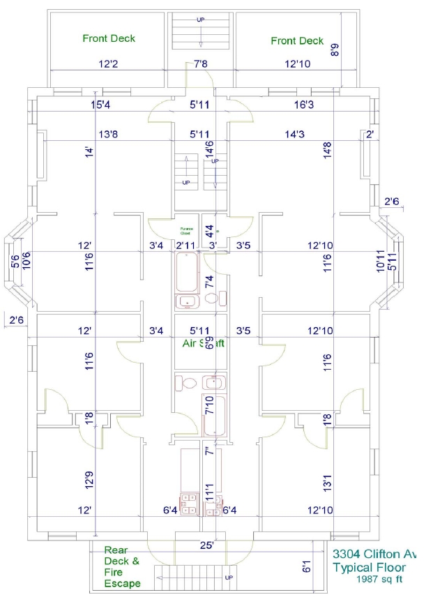 Floorplan - 3512 Clifton Ave