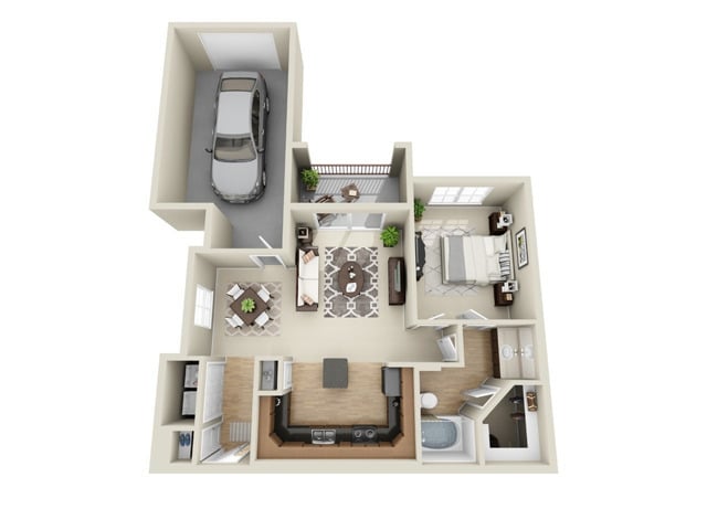 1A | 1 Bed, 1 Bath Floor Plan - Sorrento at Tuscan Lakes