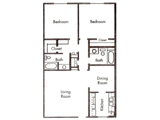 Floorplan - London Square Apartments