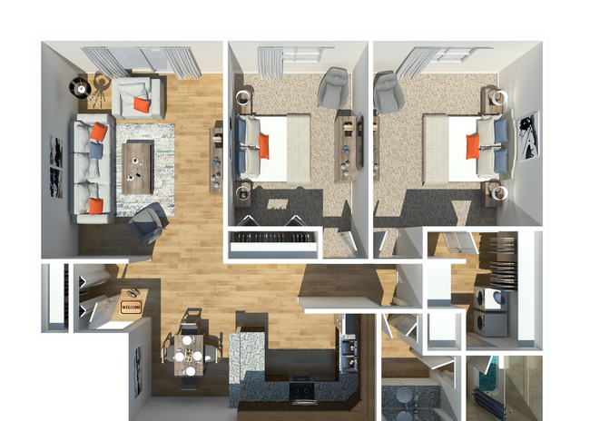Explore the spacious design of this elegant apartment, perfect for stylish urban living. - The Avenue Nashville West