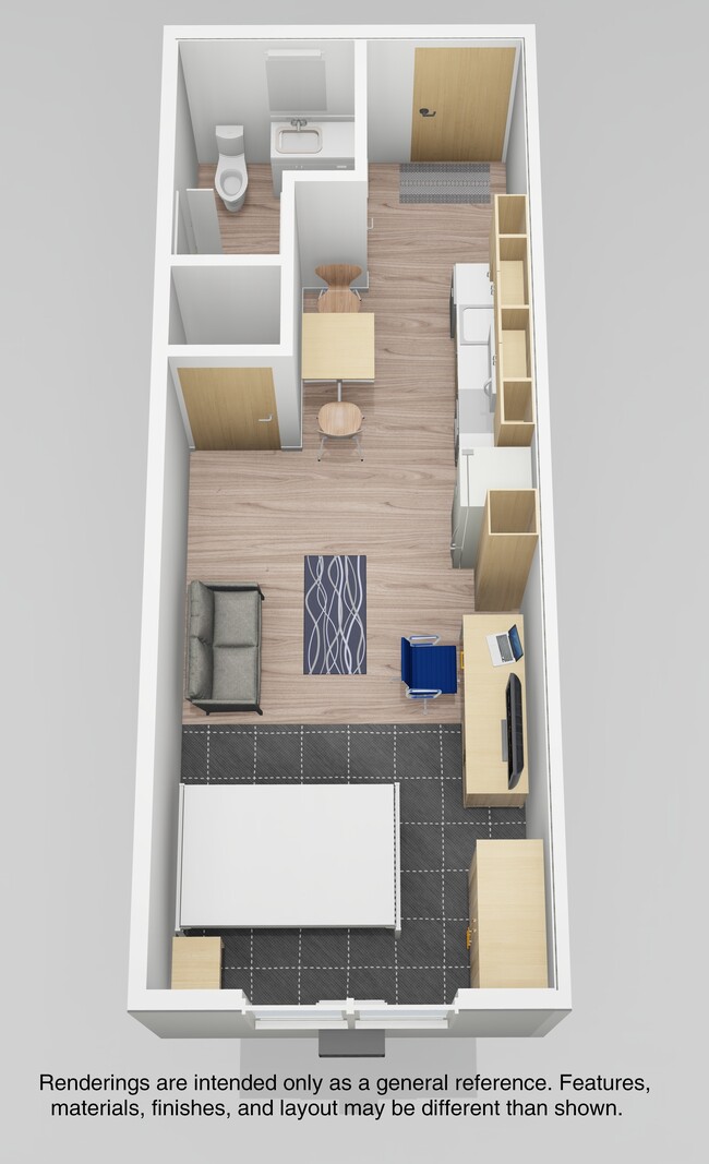 E1 Studio A - Studio/1person (rendering) - The Elements