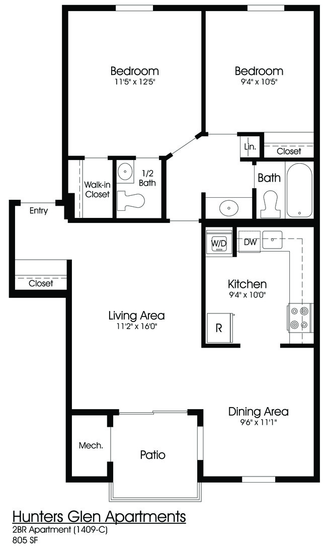 Floorplan - The Apartments at Hunters Glen