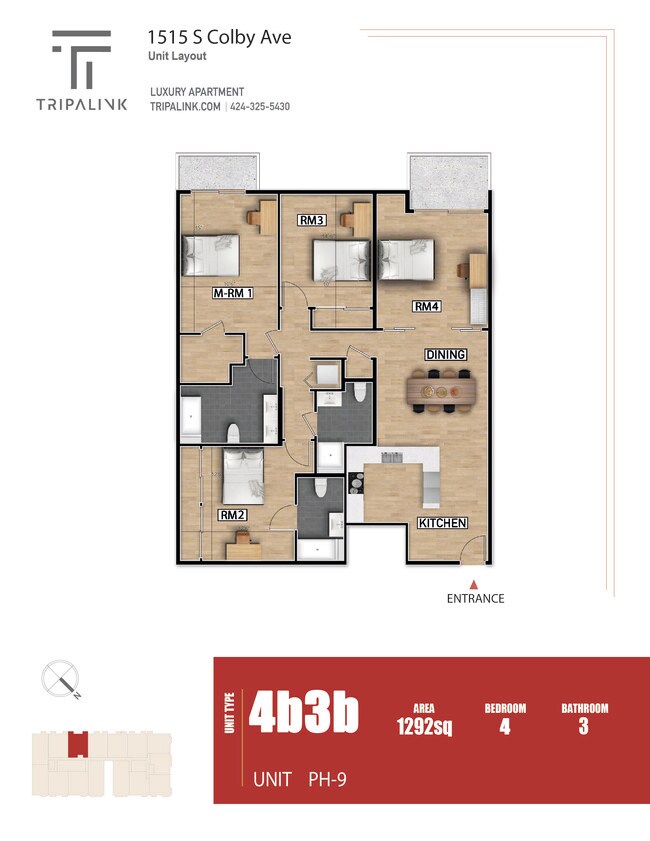 Floorplan - 1515 Colby Ave