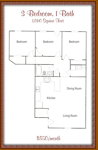 3BR/1BA - Village Heights, Wild Waters & Retreat Apts.