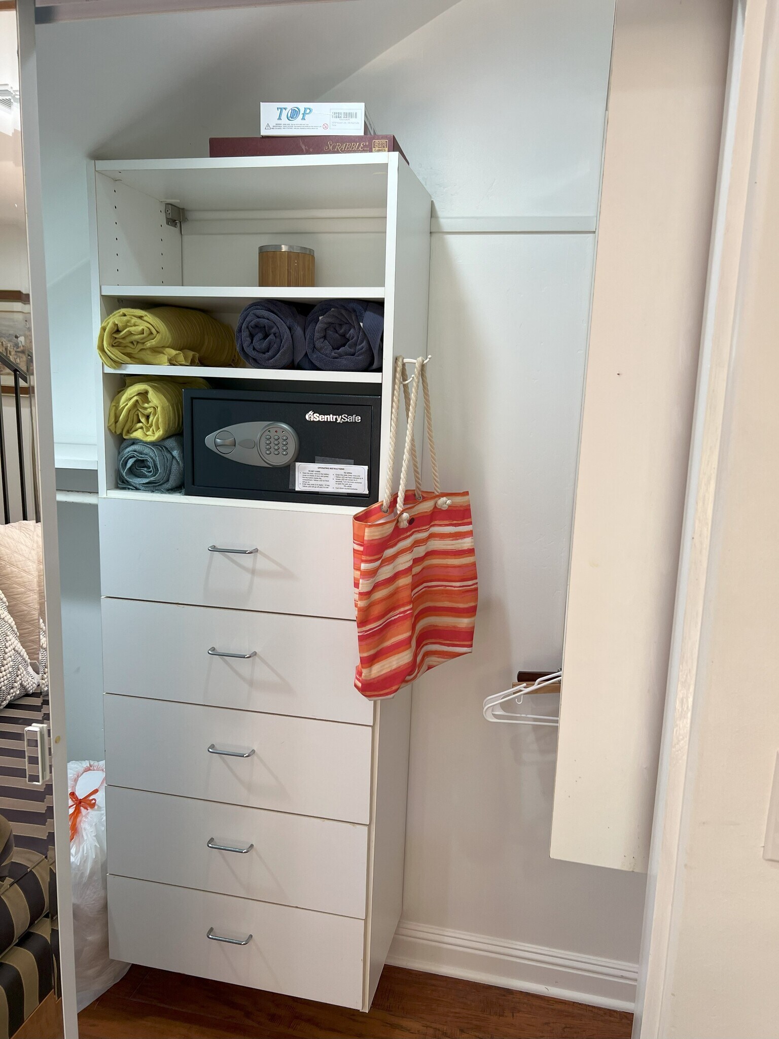 full closet with safe downstairs - 5143 Shore Dr