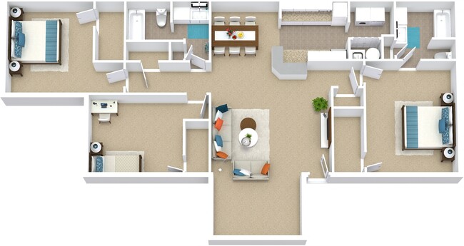 Floorplan - Villas 52 Apartments