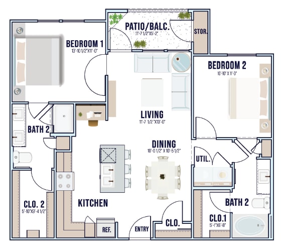 B3 | 1,014 sq ft - Milwee Street Apartments