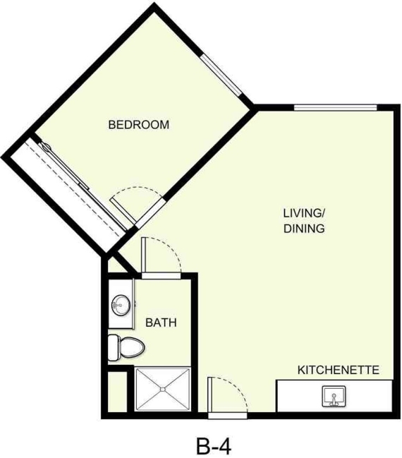 Floor Plan B-4 - Hilltop Estates Senior Apartments