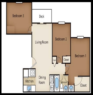 3 Bedroom- Garden - The Landings Apartment Homes