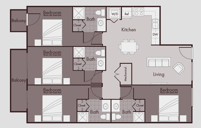 4BR/4BA - Lofts on College