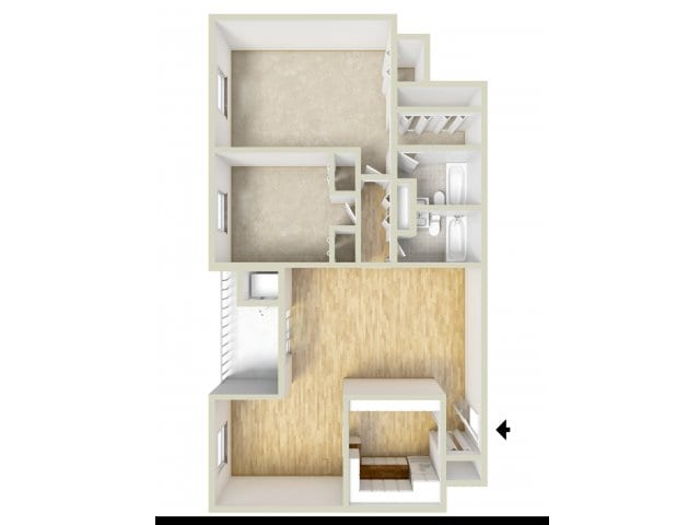 Two bedroom floor plan - Fairway Park Apartments & Townhomes