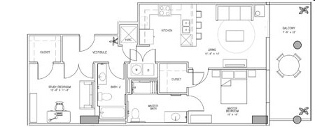 2BR/2BA - 21 Rio Apartments