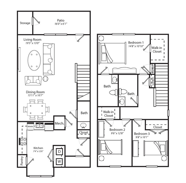 Floorplan - Salem Fields Townhomes