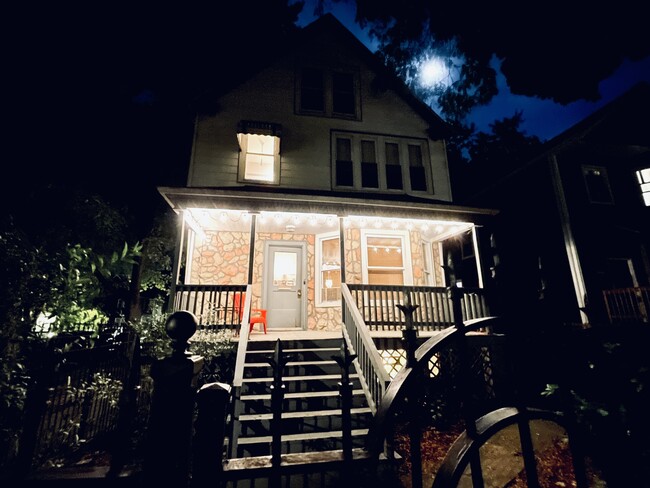 Front of house at night - 4259 N Lawndale Ave