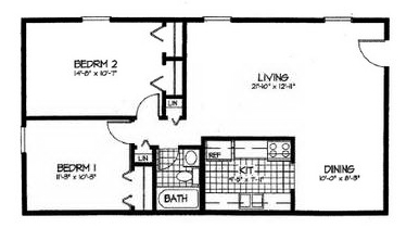 2BR/1BA - Boulder Hill Apartments