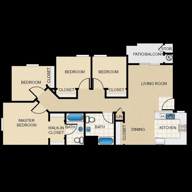 4BR/2BA - The Peppertree Apartments