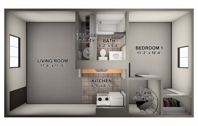 Market 2 br loft down - Ellet Complex