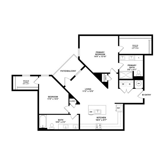 Floorplan - Evren Apartments of Lees Summit
