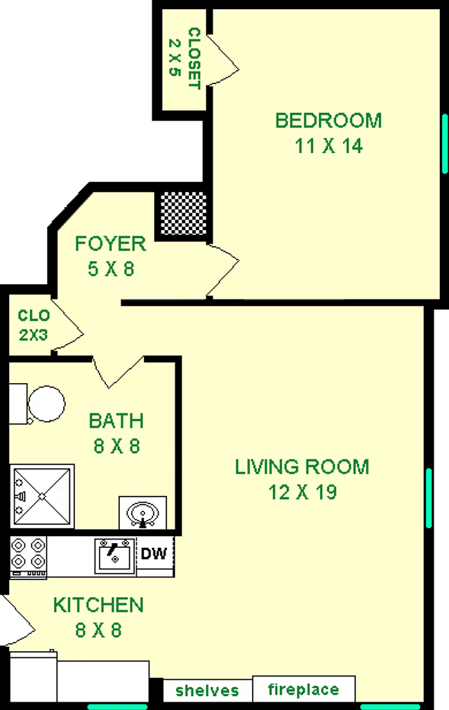 Achillea One Bedroom Floorplan - Arlington Houses