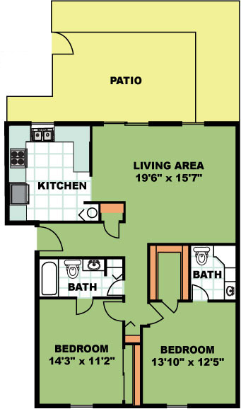 2BR/2BA - Carlyle Court