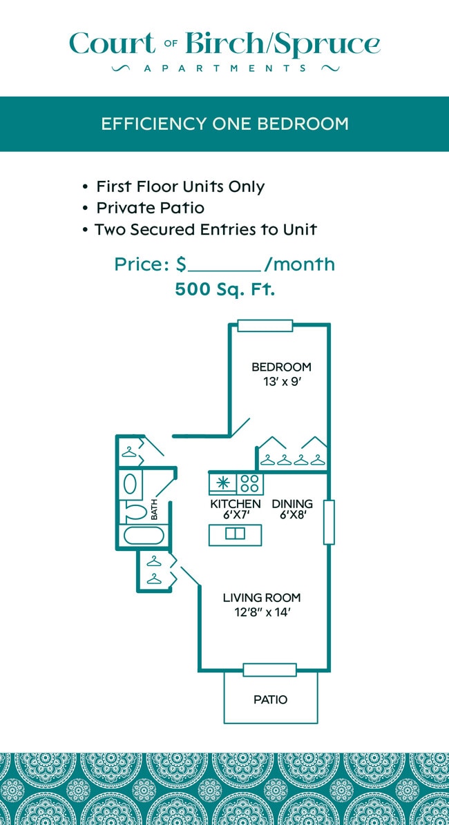 Floorplan - Court of Birch and Spruce Apartments