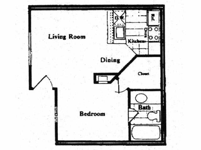 1BR/1BA - The Gardens Apartments