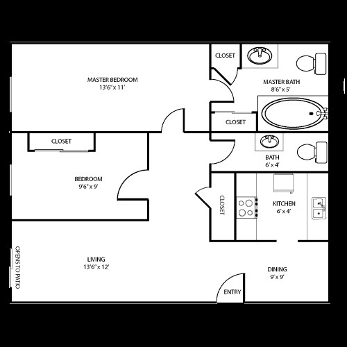 1BR/1BA - Sun River Apartments