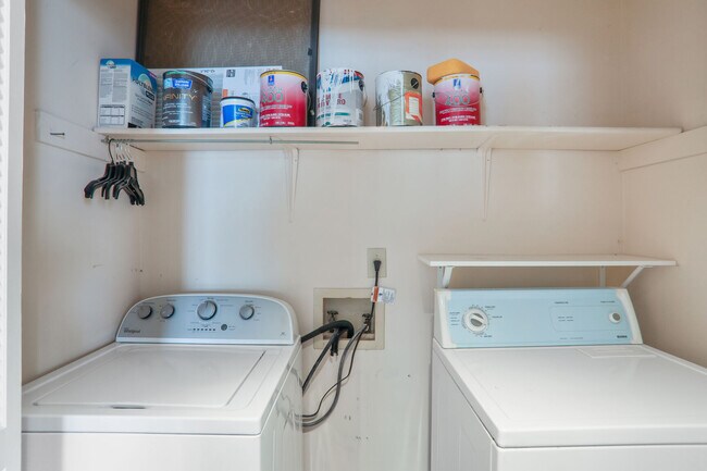 Inside Laundry with full size washer and dryer - 1813 Huntingdon Chase