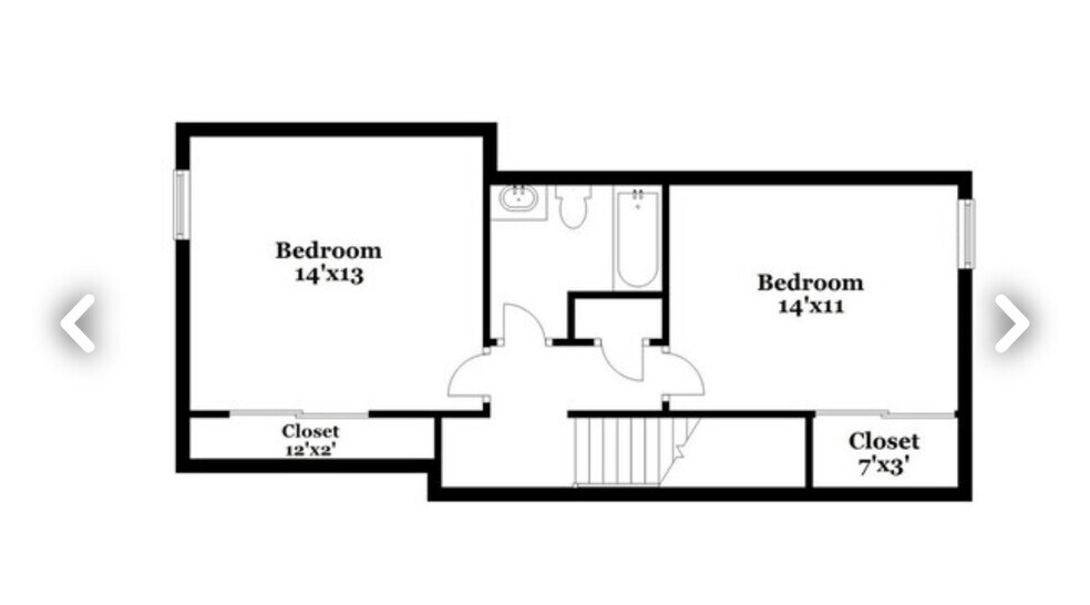 2nd Floor Layout (2 Beds 1 bath) - 3572 Devon Chase Rd