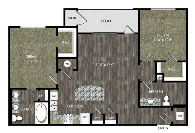 Floorplan - The Overlook at Interquest Apartments