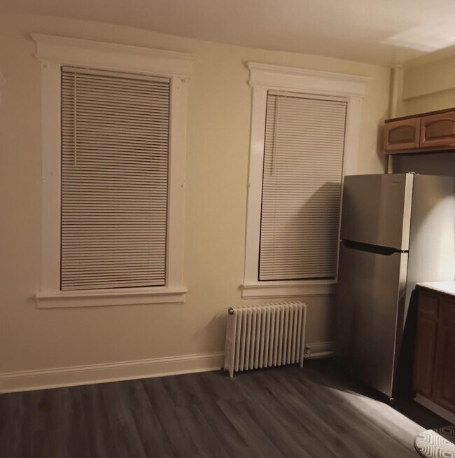 Kitchen at Night with New Stainless Steel Refrigerator - 324 Hawthorne Ave
