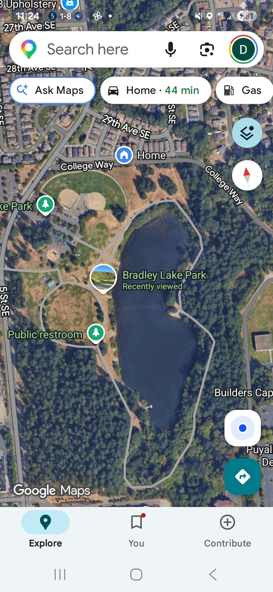 Bradely Lake Next to House - 806 29th Ave SE