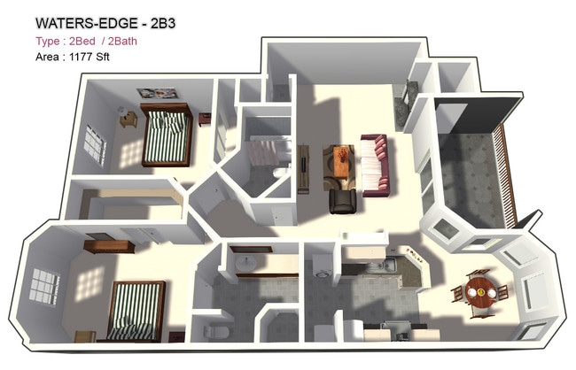 Two Bed / Two Bath - Waters Edge