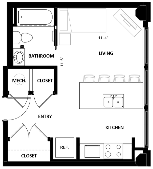 Floorplan - Illinois Street Senior Apartments