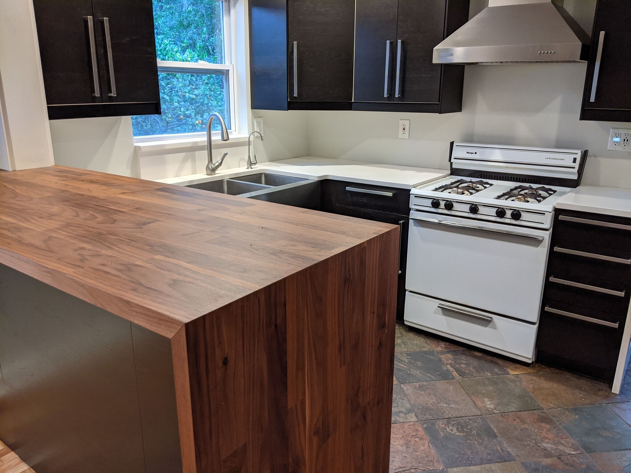 walnut countertop with waterfall edge - 513 NE 9th St