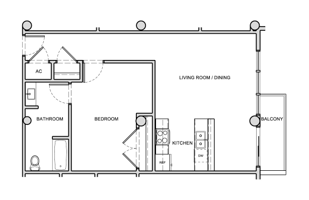 1BR/1BA - Atrium Life