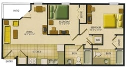 2 Bedroom Traditional - Riverwalk